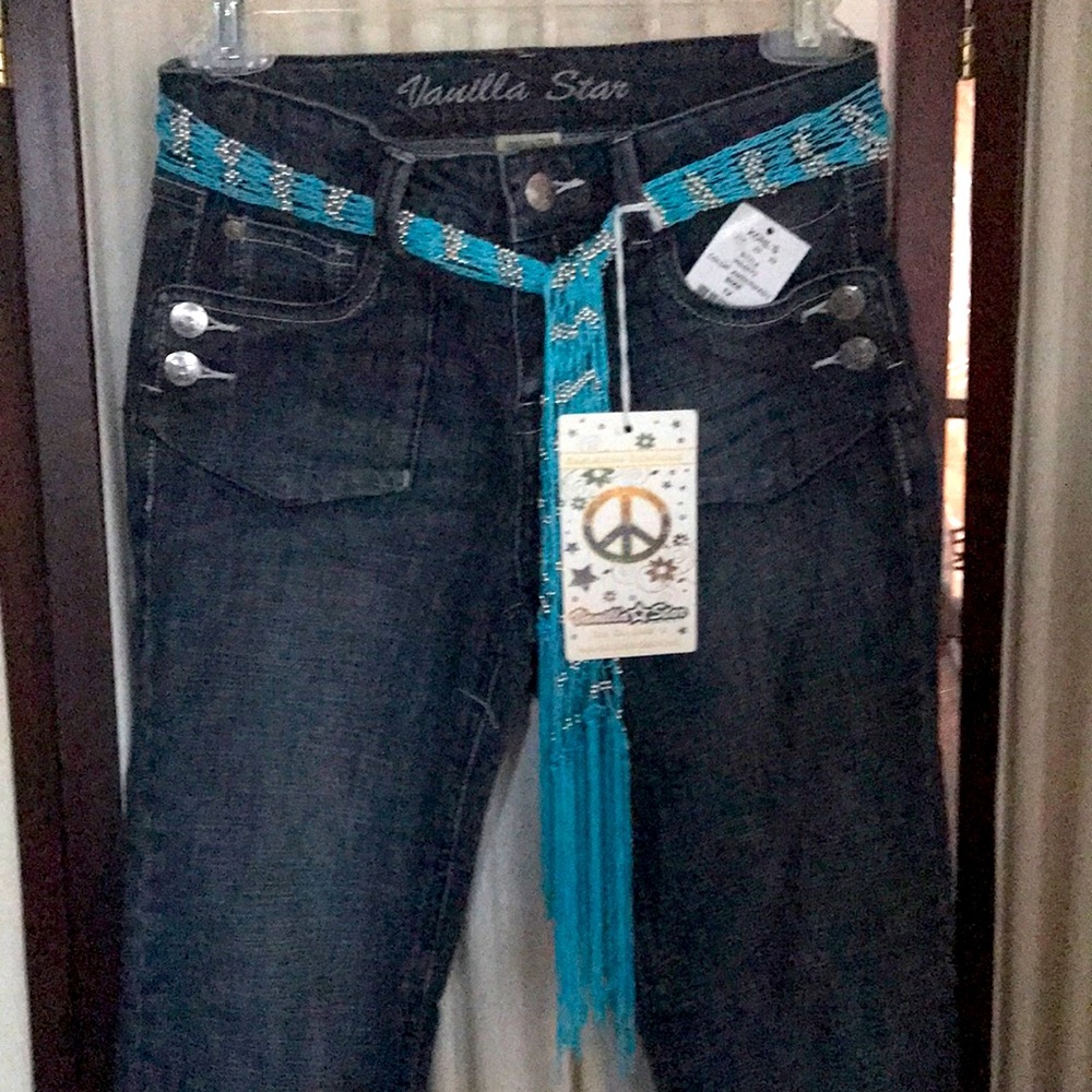 Vanilla Star Free People jeans Sz 12 adjustable band